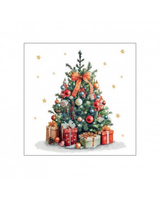 Servetele de masa, 20 buc, 33x33 cm, Decorated Christmas Tree - AMBIENTE